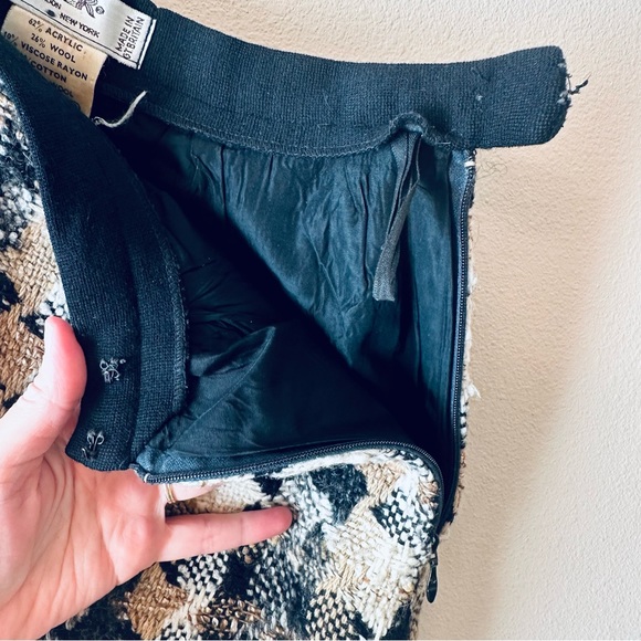 Jaeger London Vintage Tweed Wool Jacket Suit Set Sz 10 Cream Black Tan - Picture 14 of 16